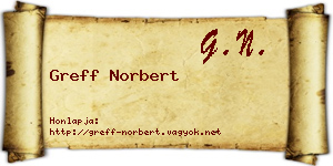 Greff Norbert névjegykártya